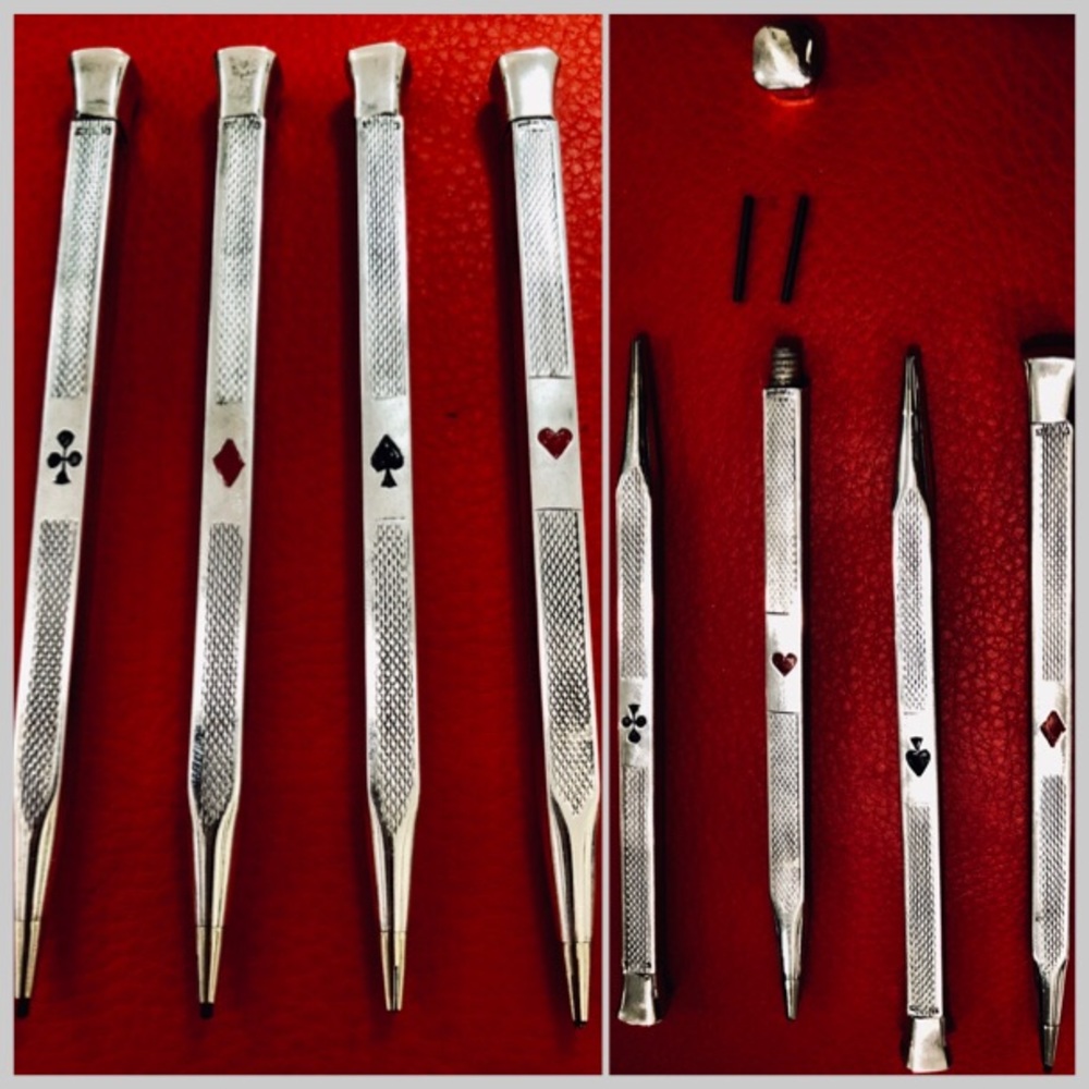 ⭐️💲SOLD💲⭐️ Vintage TIFFANY & Co Germany Sterling Silver bridge Pencils SET - Picture 8 of 13
